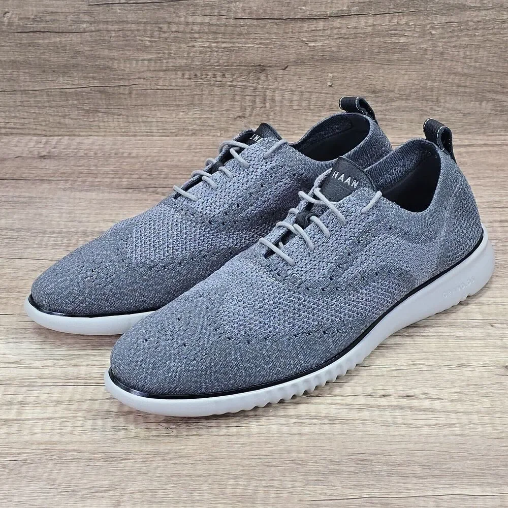 Cole Haan 2.ZeroGrand Men's Size 13M Gray Knit Wingtip Oxford Shoes (C27565)
